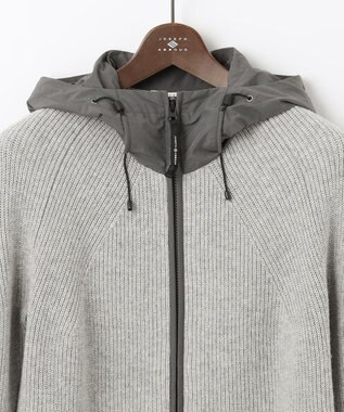 JOSEPH ABBOUD MOUNTAIN 【UNISEX】リサイクルウールポリ ニットパーカー ライトグレー系