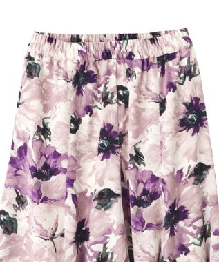 YECCA VECCA 水彩フラワー柄マーメイドスカート Purple