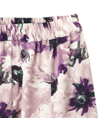 YECCA VECCA 水彩フラワー柄マーメイドスカート Purple