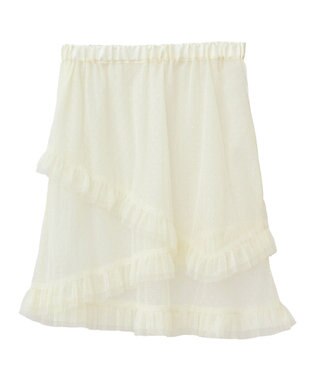 earth music&ecology ドットチュールスカート Off White