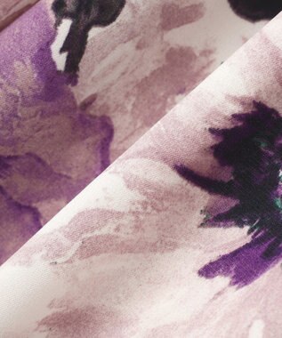 YECCA VECCA 水彩フラワー柄マーメイドスカート Purple