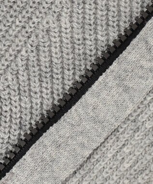 JOSEPH ABBOUD MOUNTAIN 【UNISEX】リサイクルウールポリ ニットパーカー ライトグレー系