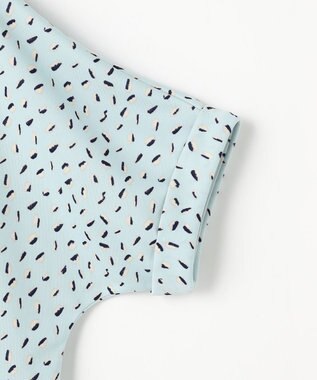 ANY SIS ジョーゼットフロントタック プルオーバー ライトブルー系幾何学柄