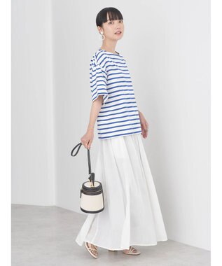 earth music&ecology ショートスリーブボーダーＴＥＥ Blue