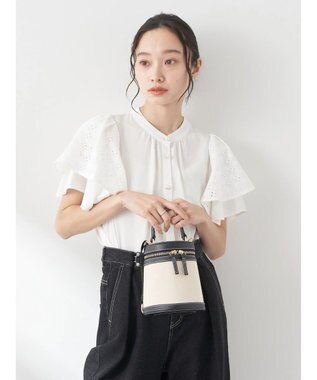 earth music&ecology レースラッフルブラウス Off White