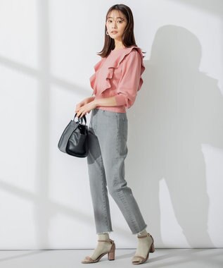 組曲 【洗える】Elenaラッフル ニット ピンク系