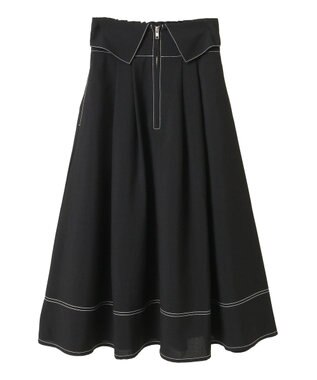 earth music&ecology フォールドオーバーウエストスカート Black