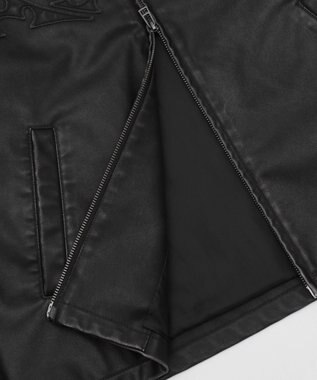 WEGO 【ユニセックス着用ITEM】MA55IVE　PUショートグラフィックブルゾン ブラック