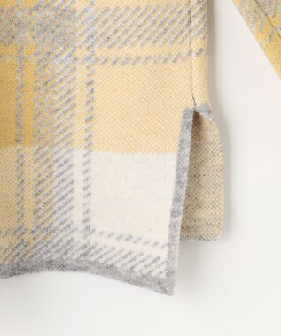 J.PRESS LADIES L Wooly Stretch Plaid ニット イエローチェック系
