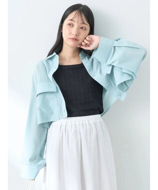 earth music&ecology ビッグポケットショートシャツ Mint Green