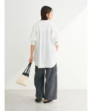 Green Parks インド綿 シアサッカーシャツ Off White