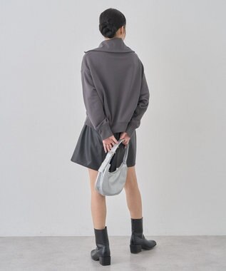 earth music&ecology ハーフＺＩＰプルオーバー Charcoal Gray