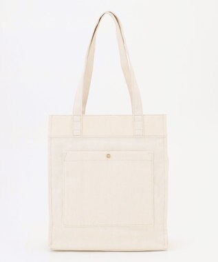 LA BAGAGERIE チャーム付きデニムバッグ Mサイズ アイボリー
