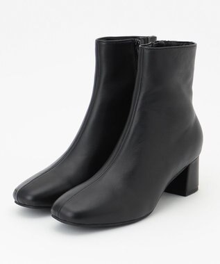 自由区 レザーショートブーツ ブラック系