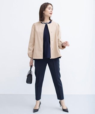 組曲 【WEB限定】スポンディッシュペプラム ニット ネイビー系