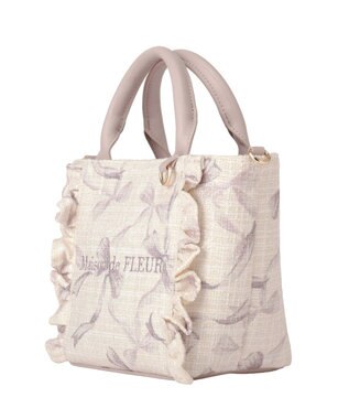 Maison de FLEUR ツイードリボンプリント2WayバッグS Pink