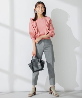 組曲 【洗える】Elenaラッフル ニット ピンク系