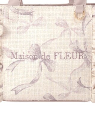 Maison de FLEUR ツイードリボンプリント2WayバッグS Pink
