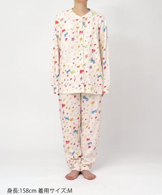 tsumori chisato SLEEP ツモリチサト パジャマ 綿100%(本体) あったか 長袖 長ズボン レディース UDW402 /ワコール ベージュ