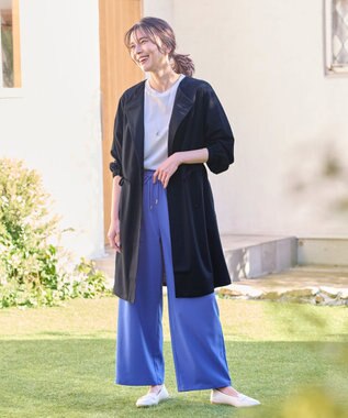 ANY 【UVケア・接触冷感・洗濯機可】ドロストピケ カーディガン ネイビー