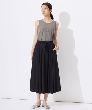 J.PRESS LADIES L ワイドリブジャージー ノースリーブ カットソー モカ系