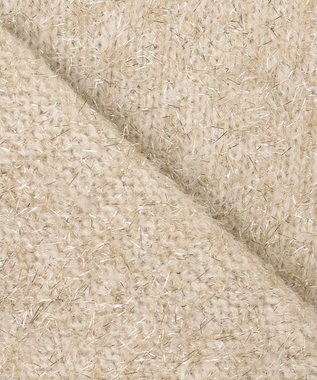 uncrave ラメ シャギー ニット カーディガン（uncrave STANDARD） ゴールド×ホワイト