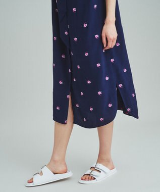 GRACE CONTINENTAL エンゼルフィッシュジャガードワンピース ネイビー