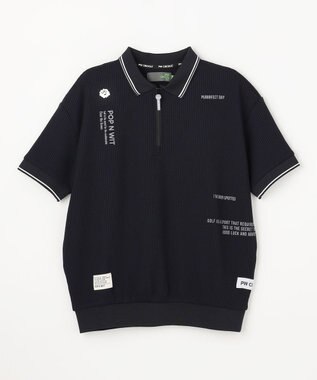PW CIRCULUS 【WOMEN】ワッフルハーフジップポロ 2026年モデル ゴルフウェア レディース ブラック系