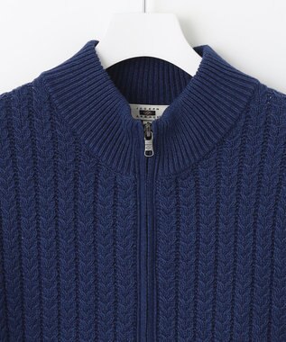 JOSEPH ABBOUD 【WEB/一部店舗限定】コットンバルキーニットブルゾン サックスブルー系