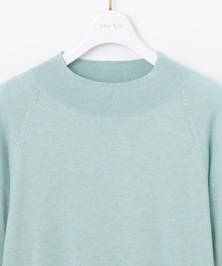 ANY SIS L 【洗える】カシミヤブレンドパフ袖 ニット ミント