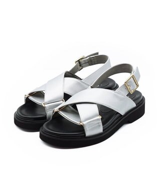 APOM クロスストラップサンダル シルバー