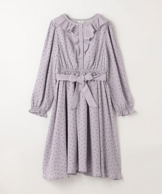 組曲 KIDS 【150-160cm】キャサリンドット ワンピース ライトグレー系5