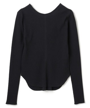 BEIGE， 【洗える】GLOBE / コットンリブ前後2WAYカットソー Black