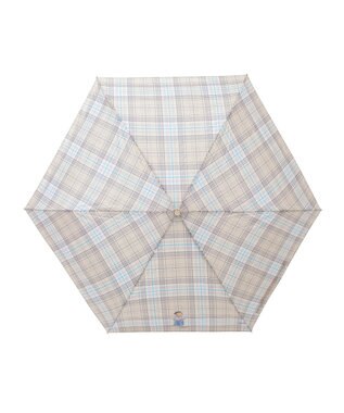 MOONBAT POLO RALPH LAUREN（ポロ ラルフローレン)フレンチベア×チェック 雨傘 折りたたみ傘 ベージュ