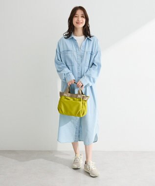 Green Parks シアーデニムシャツワンピース Light Indigo