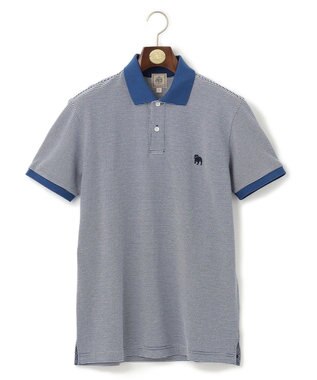 J.PRESS MEN 【大人気】アメリカンコットン鹿の子ボーダー バックブルポロシャツ ブルー系1