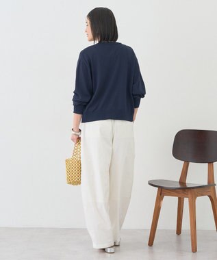 AMERICAN HOLIC 配色シアーカーディガン Navy