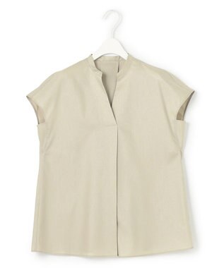 ICB L 【接触冷感・洗える】エステルラミーチンツ プルオーバーブラウス ライトオリーブ系