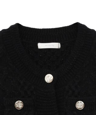 Green Parks ・ｓｗｉｎｇ　ｂｙ　ケーブルニットカーディガン Black