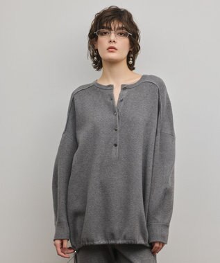 GRACE CONTINENTAL スウェットライクニットトップ グレー