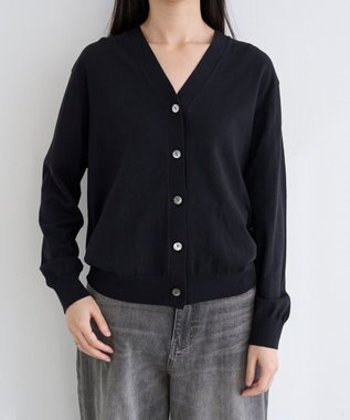 UNFILO L UVモイスト 2WAYカーディガン ブラック