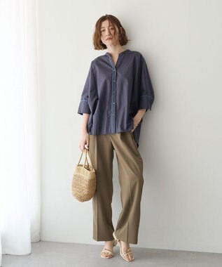 YECCA VECCA ペーパータッチドルマンシャツ Navy