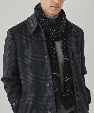 GOTAIRIKU アンゴラビーバー ステンカラーコート ライトグレー系4(格子)