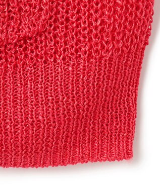 BEIGE， 【洗える】OPTICAL / ペーパーヤーンフーディージップニット Poppy Red