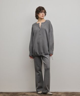 GRACE CONTINENTAL スウェットライクニットトップ グレー