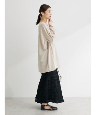 Green Parks シアーバックロゴチュニック Light Beige