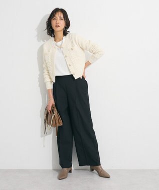 Green Parks ・ｓｗｉｎｇ　ｂｙ　ケーブルニットカーディガン Ivory