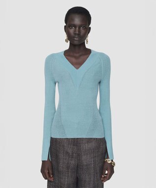 JOSEPH シアークレープ　ロングスリーブニット Chambray