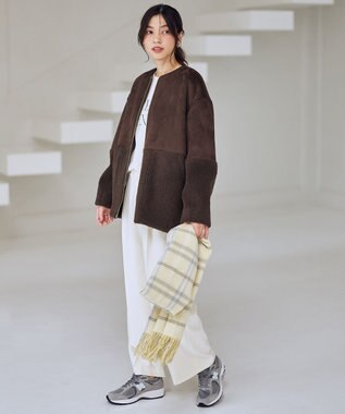 ANY 【LEE掲載/6サイズ展開/裏起毛/ウエストゴム】ウォームワイドパンツ オフ