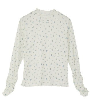 earth music&ecology ハイネックフラワーメロープルオーバー Ivory